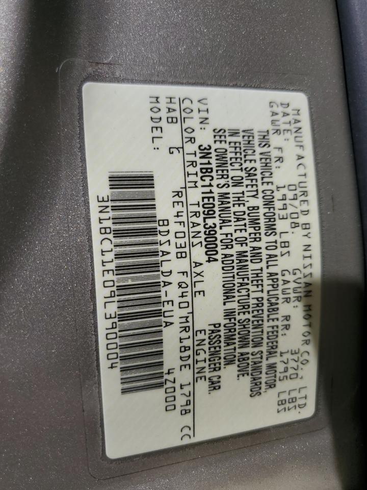 3N1BC11E09L390004 2009 Nissan Versa S