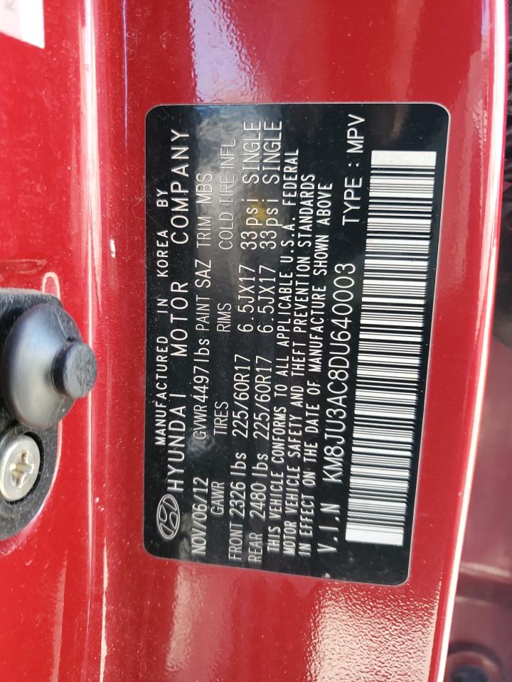 2013 Hyundai Tucson Gls VIN: KM8JU3AC8DU640003 Lot: 69037864