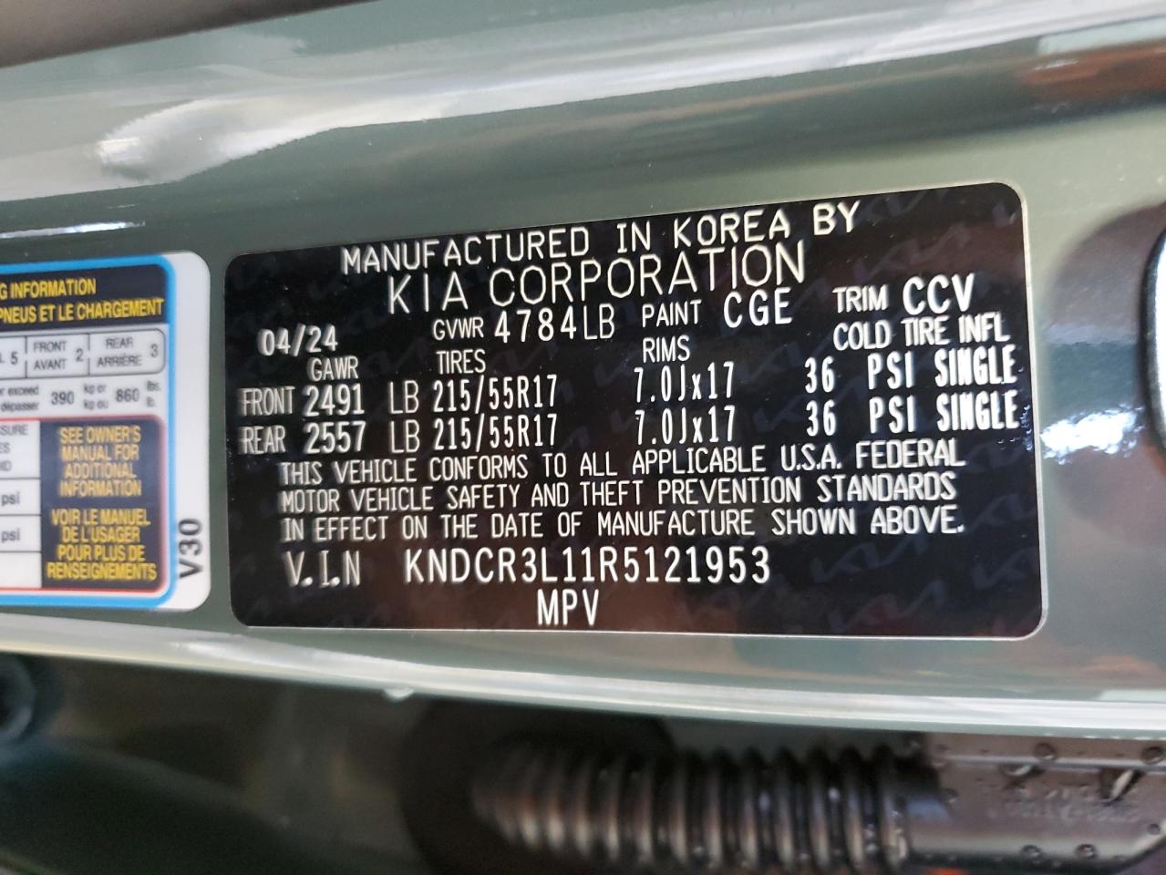 KNDCR3L11R5121953 2024 Kia Niro Wind