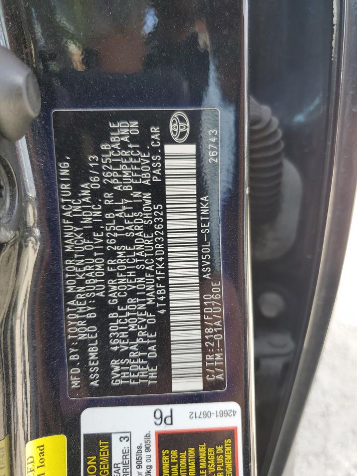 4T4BF1FK4DR326325 2013 Toyota Camry L