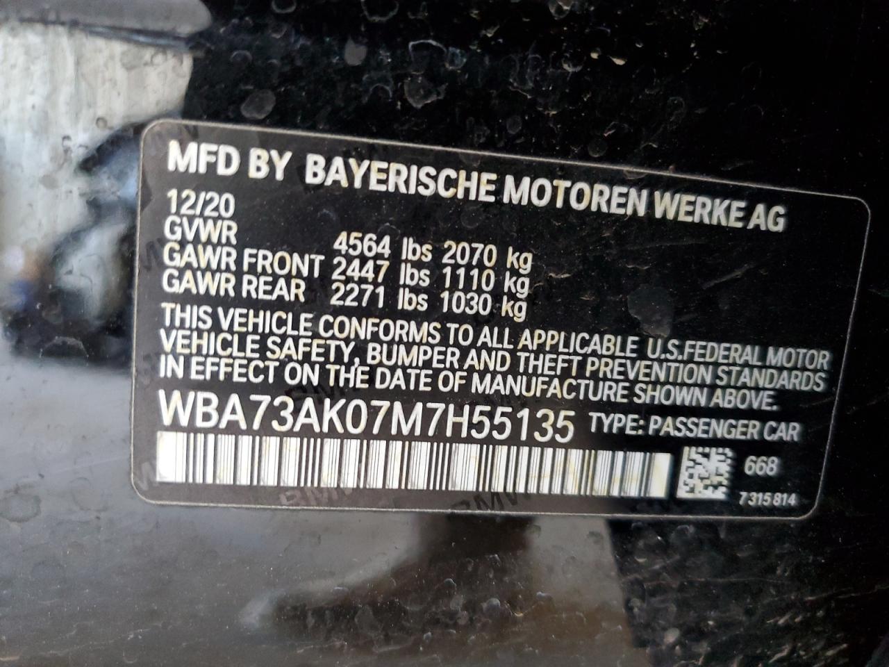 WBA73AK07M7H55135 2021 BMW 228Xi