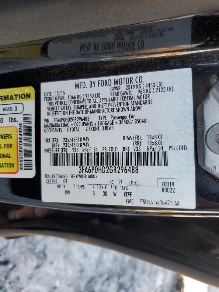 3FA6P0HD2GR296488 2016 FORD FUSION - Image 12