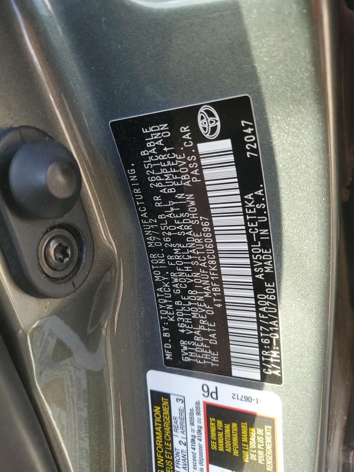 4T1BF1FK8CU606967 2012 Toyota Camry Base