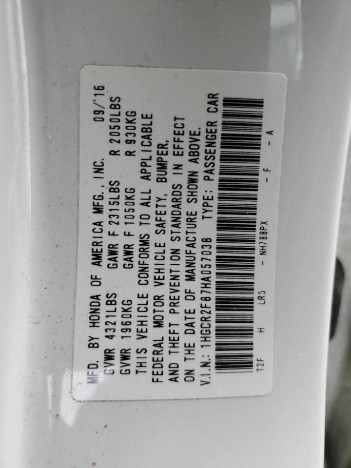 1HGCR2F87HA057038 2017 Honda Accord Exl