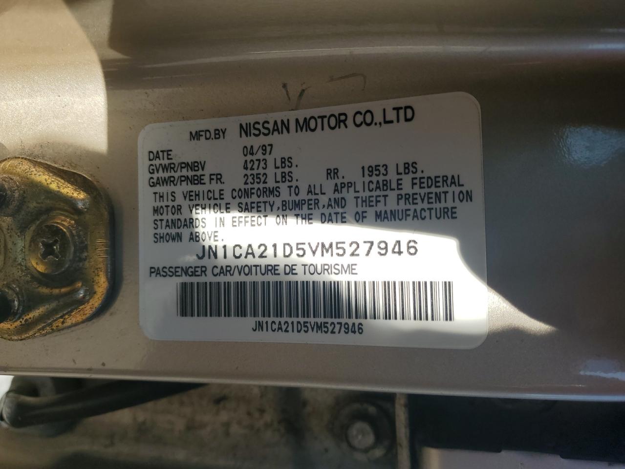 JN1CA21D5VM527946 1997 Nissan Maxima Gle