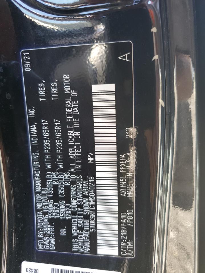 2021 Toyota Sienna Le VIN: 5TDKSKFC1MS040218 Lot: 71152054