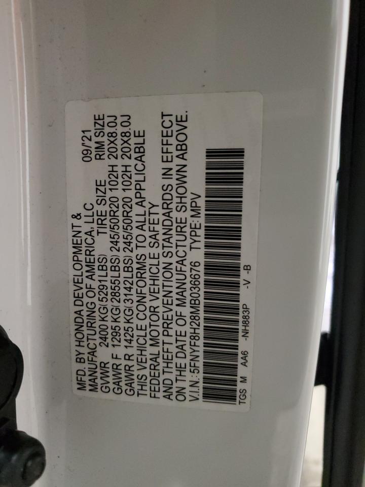 2021 Honda Passport Sport VIN: 5FNYF8H28MB036676 Lot: 70574684