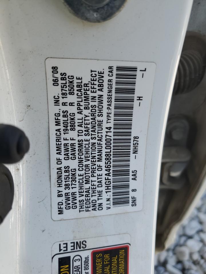 1HGFA46588L000714 2008 Honda Civic Gx