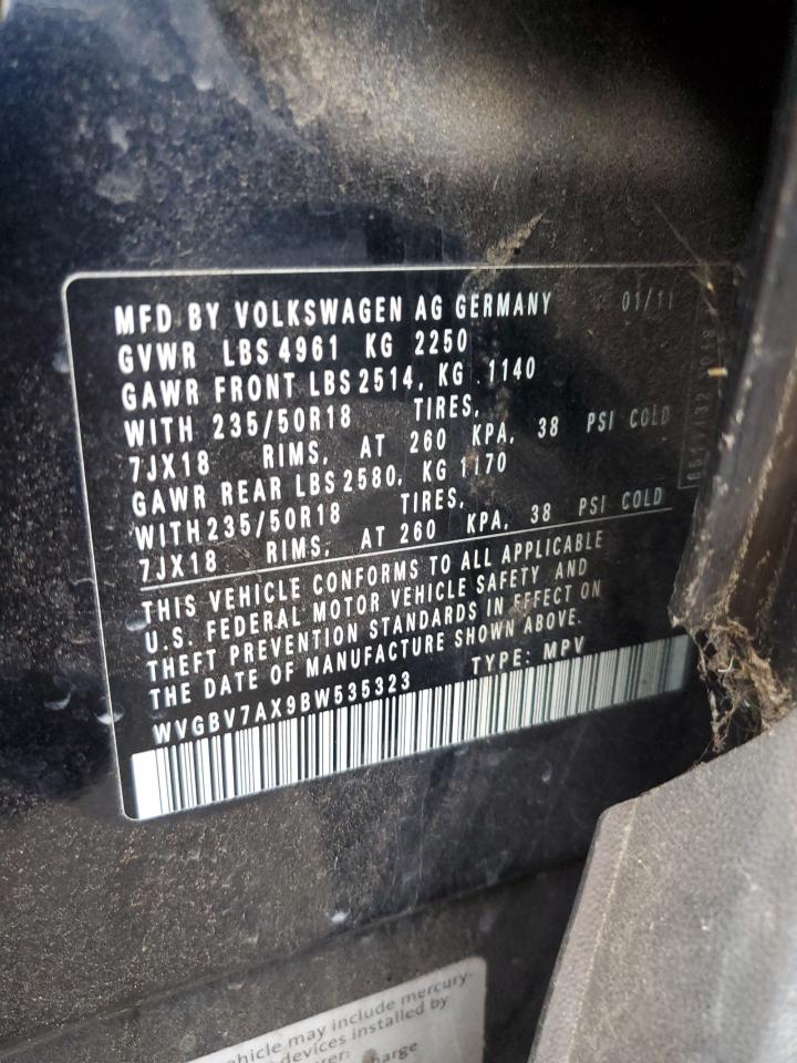 WVGBV7AX9BW535323 2011 Volkswagen Tiguan S