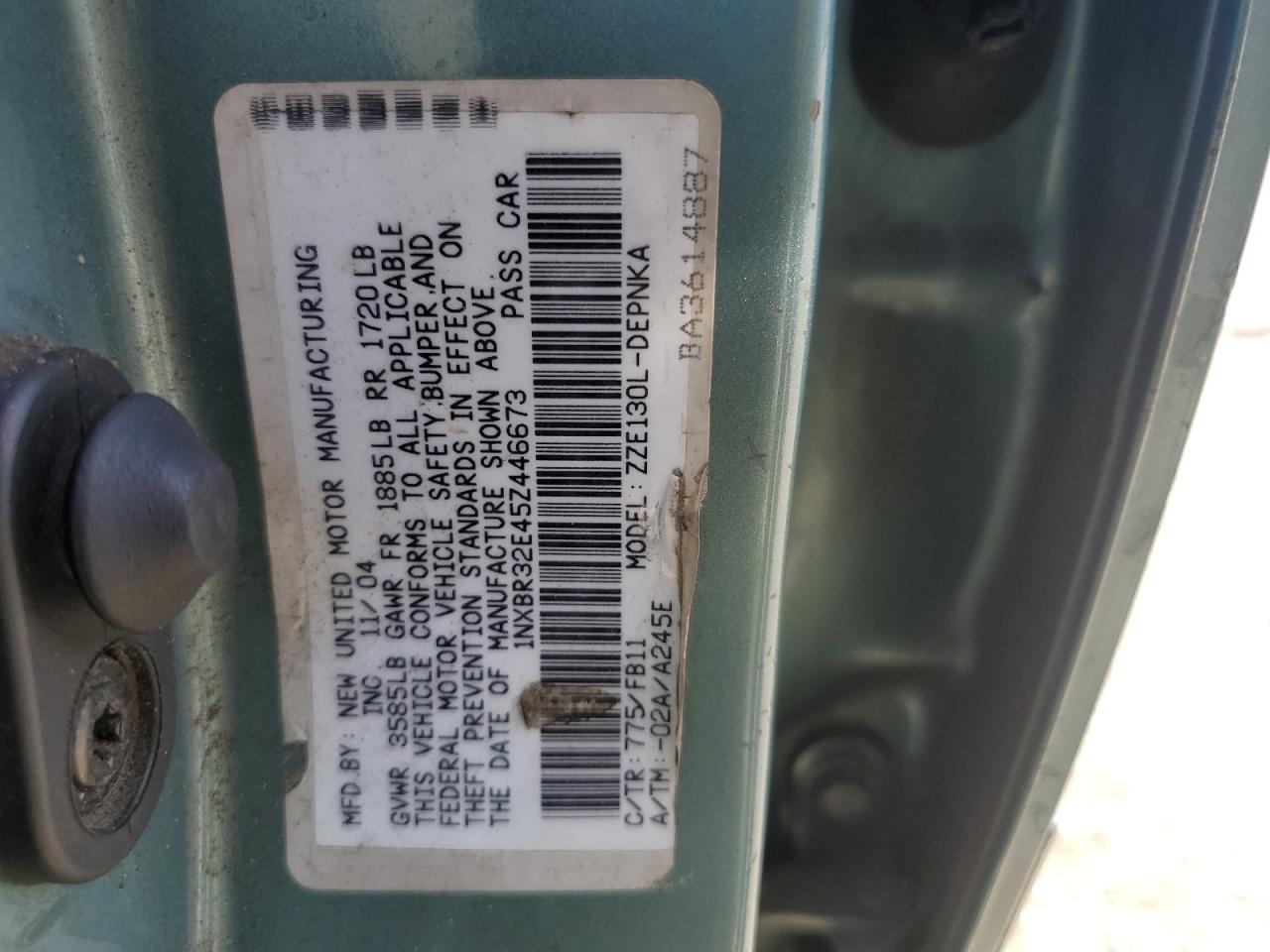 2005 Toyota Corolla Ce VIN: 1NXBR32E45Z446673 Lot: 69688014