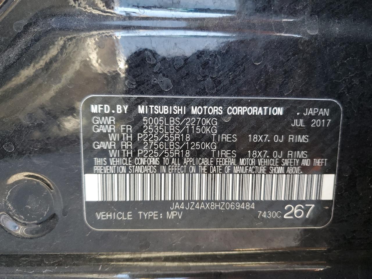 JA4JZ4AX8HZ069484 2017 Mitsubishi Outlander Gt