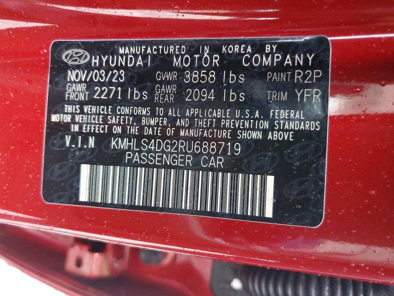 2024 Hyundai Elantra Sel VIN: KMHLS4DG2RU688719 Lot: 73514374