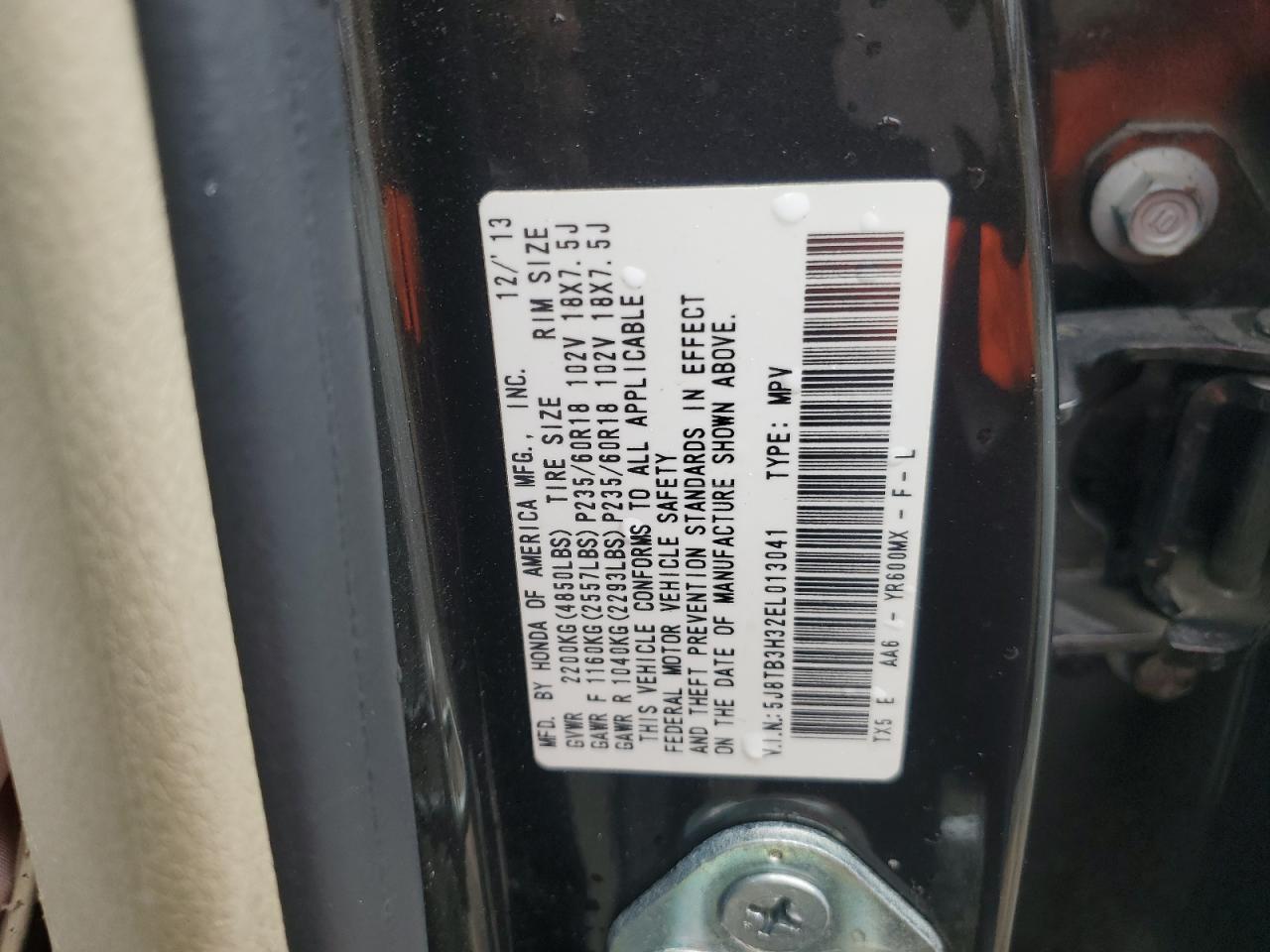 5J8TB3H32EL013041 2014 Acura Rdx