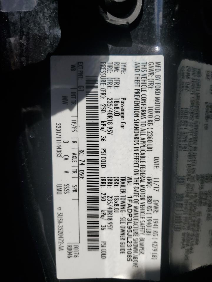 1FADP3L95JL231085 2018 Ford Focus St