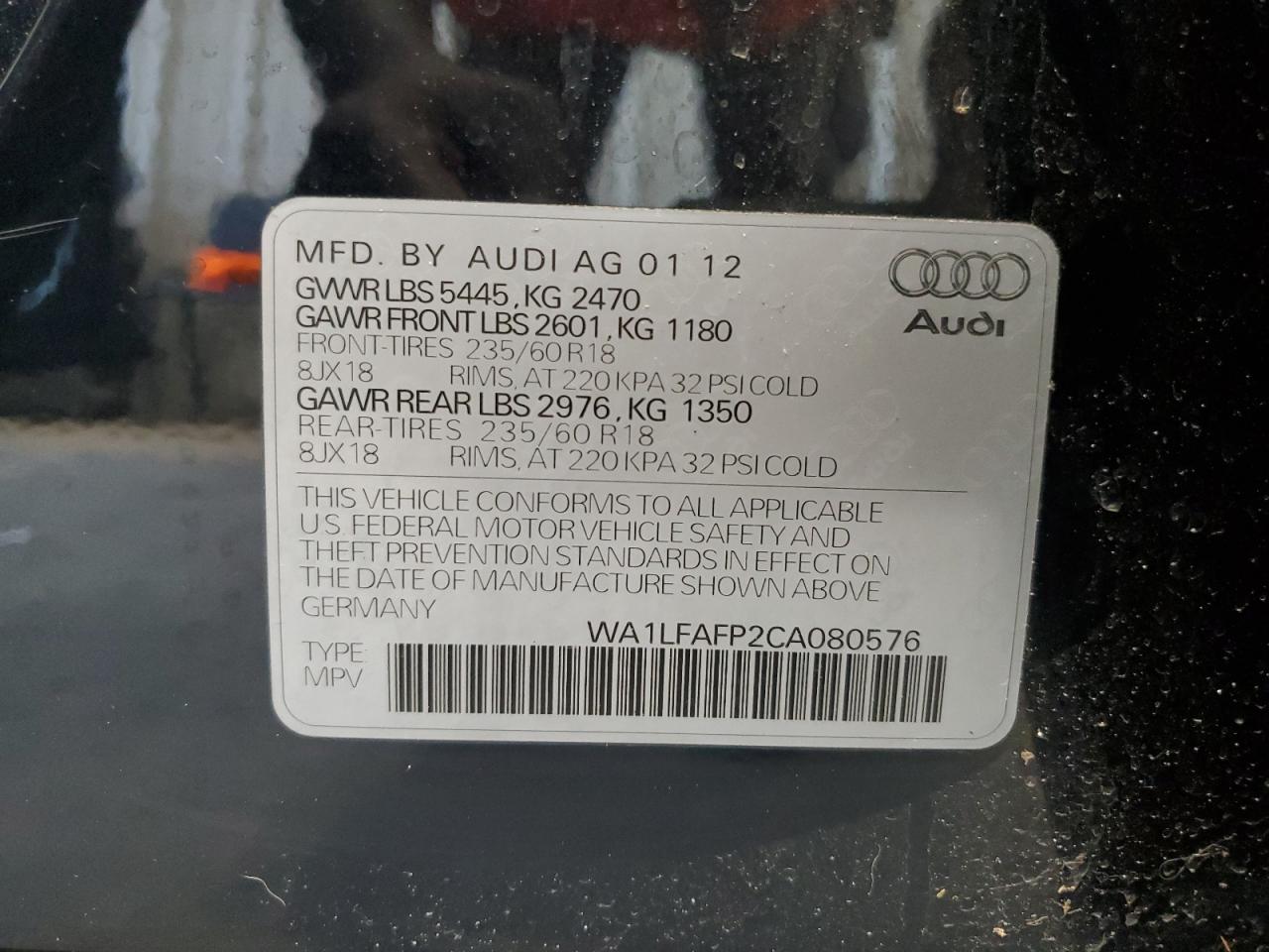 WA1LFAFP2CA080576 2012 Audi Q5 Premium Plus