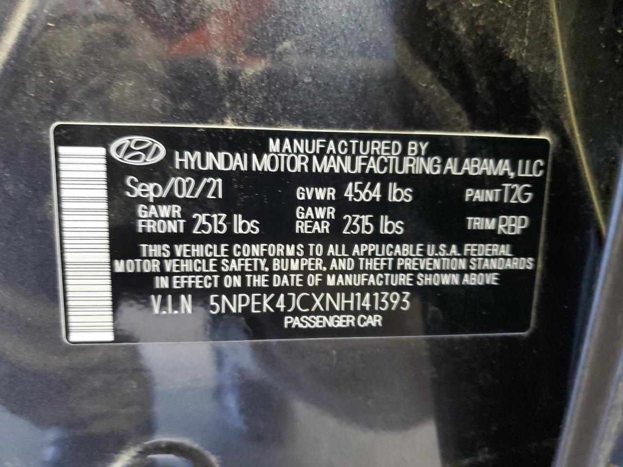 5NPEK4JCXNH141393 2022 Hyundai Sonata N Line