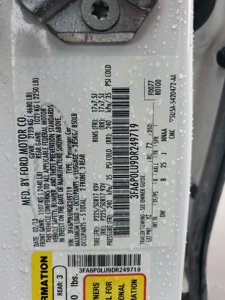 3FA6P0LU9DR249719 2013 Ford Fusion Se Hybrid