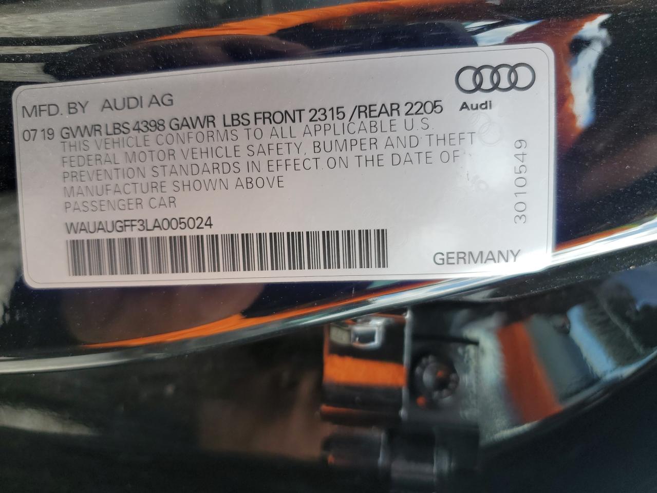 WAUAUGFF3LA005024 2020 Audi A3 Premium