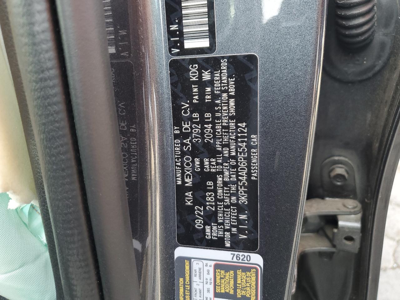 3KPF54AD6PE541124 2023 Kia Forte Gt Line