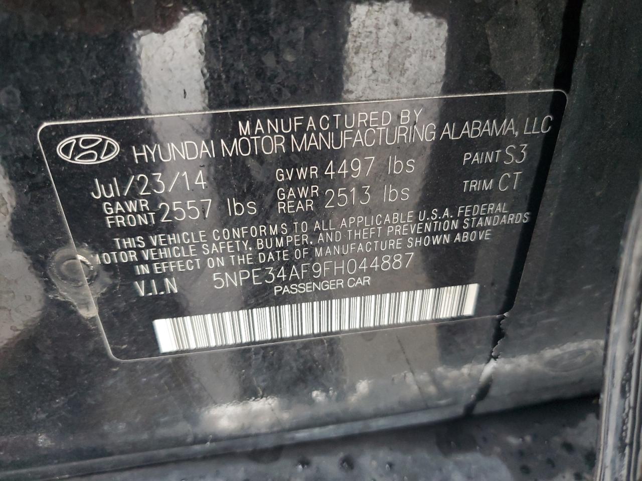 5NPE34AF9FH044887 2015 HYUNDAI SONATA - Image 15