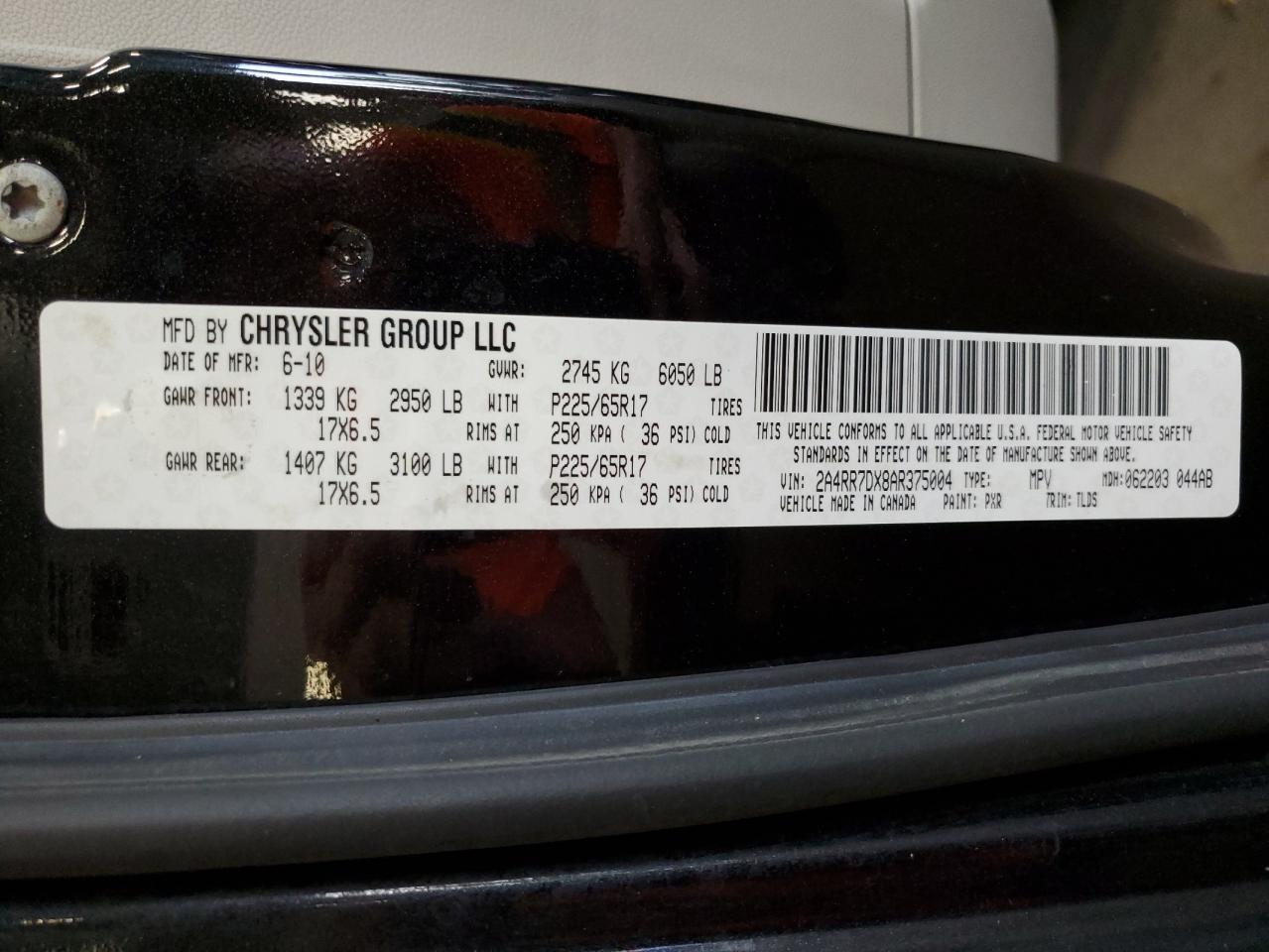 2A4RR7DX8AR375004 2010 Chrysler Town & Country Limited