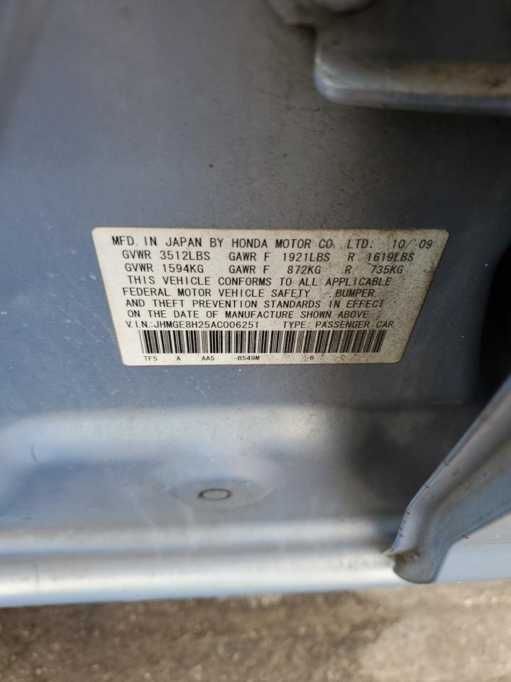 JHMGE8H25AC006251 2010 Honda Fit