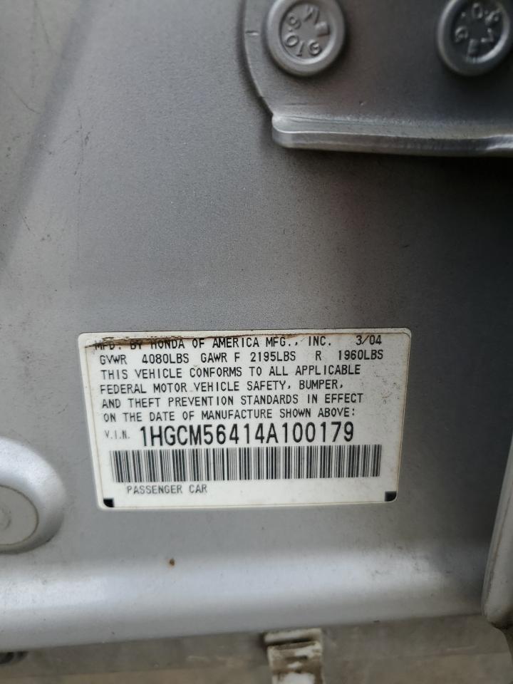 1HGCM56414A100179 2004 Honda Accord Lx