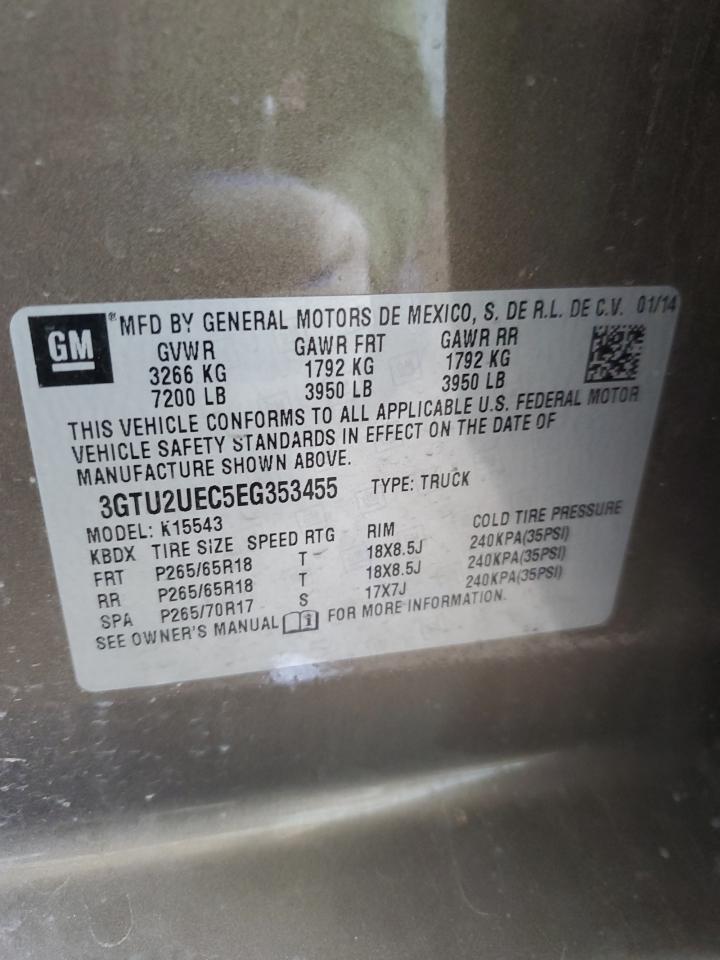 3GTU2UEC5EG353455 2014 GMC Sierra K1500 Sle