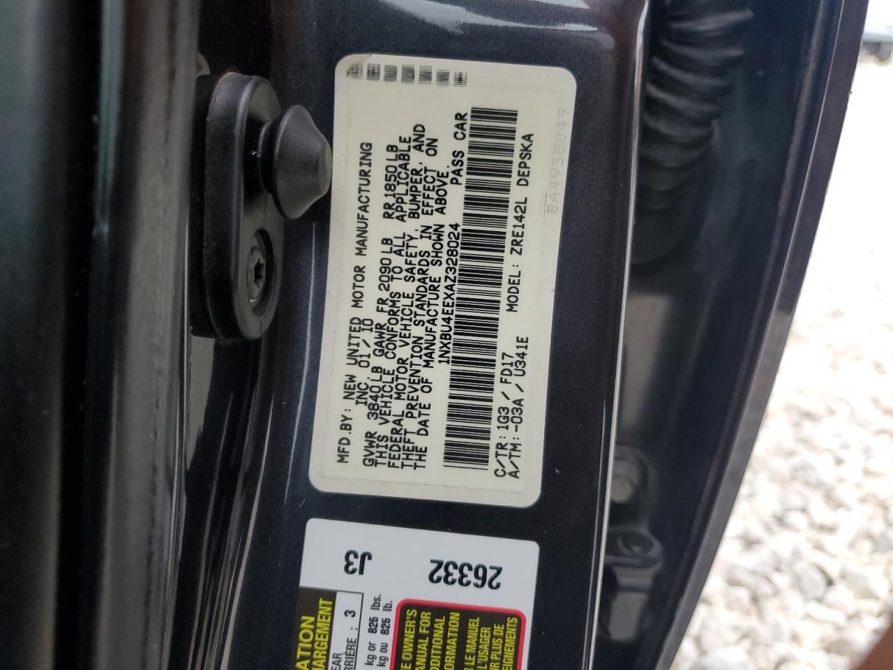 1NXBU4EEXAZ328024 2010 Toyota Corolla Base