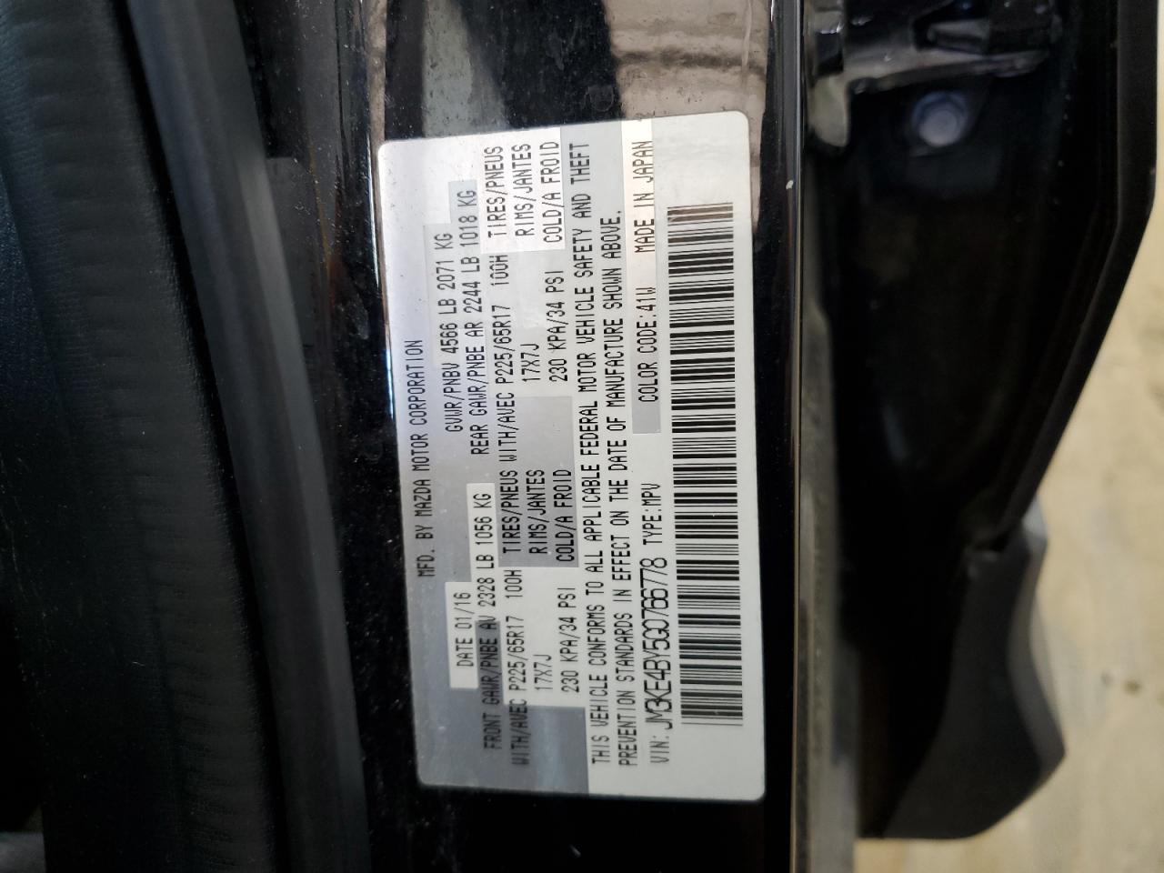 JM3KE4BY5G0766778 2016 Mazda Cx-5 Sport