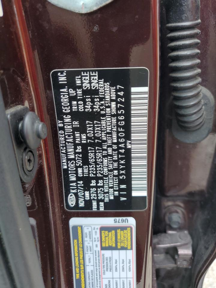 5XYKT4A60FG657247 2015 Kia Sorento Lx