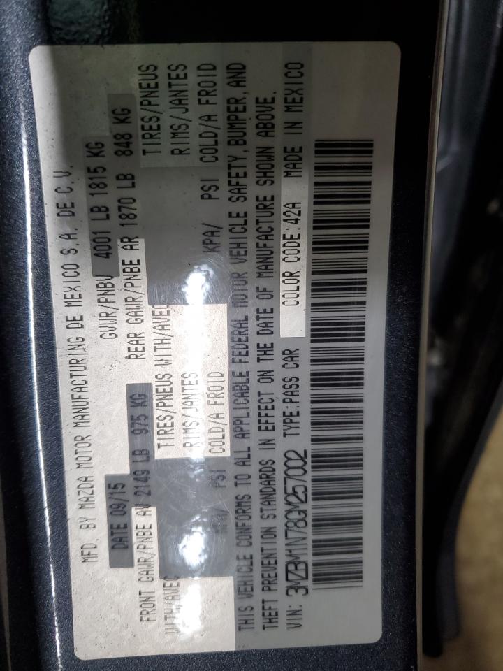 2016 Mazda 3 Grand Touring VIN: 3MZBM1N78GM257002 Lot: 70863234