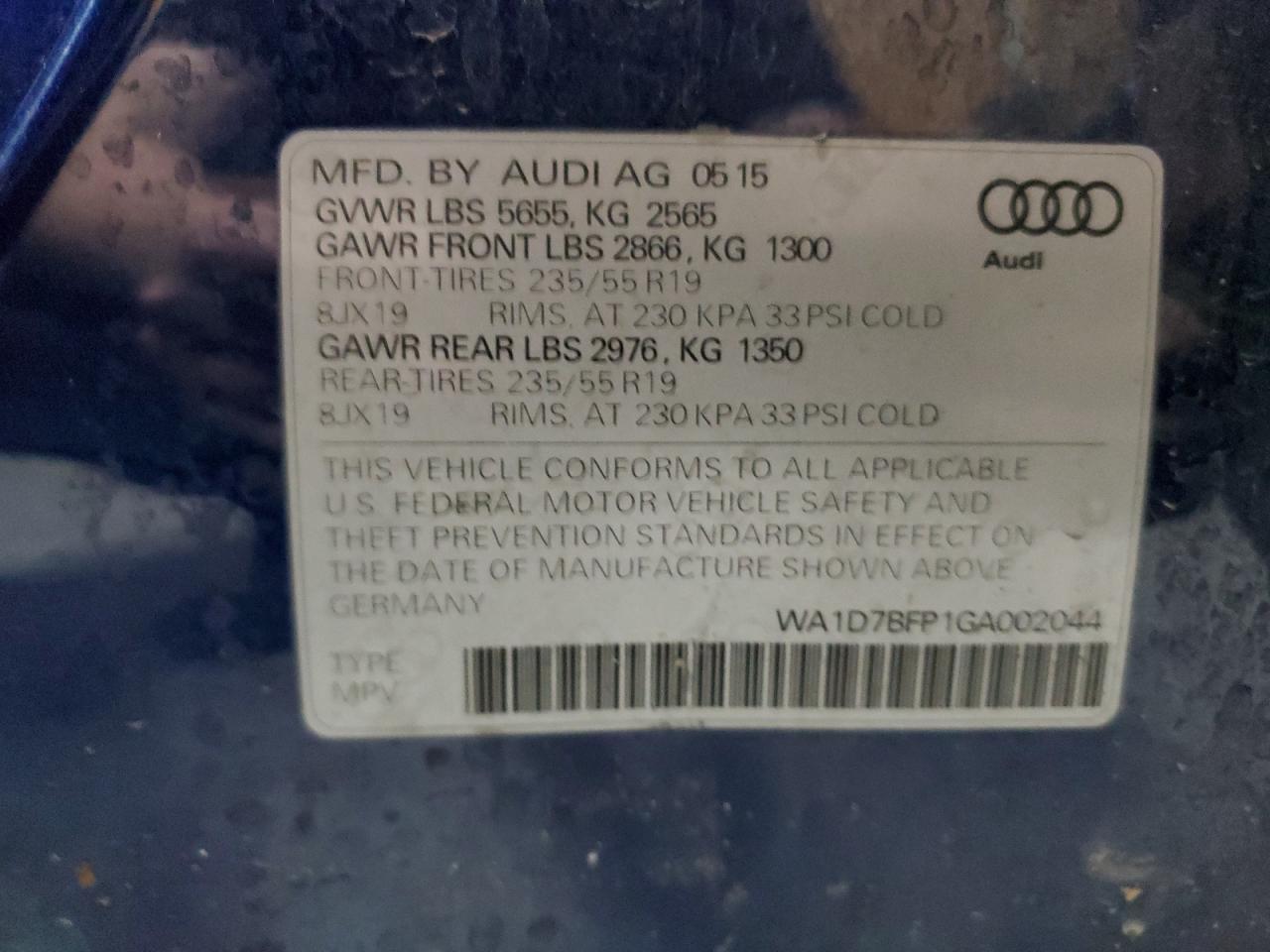 WA1D7BFP1GA002044 2016 Audi Q5 Premium Plus S-Line