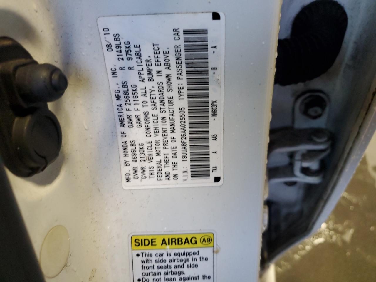 19UUA8F26AA025505 2010 Acura Tl