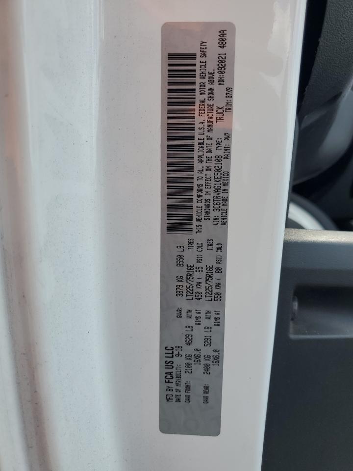 3C6TRVAG1KE502108 2019 Ram Promaster 1500 1500 Standard