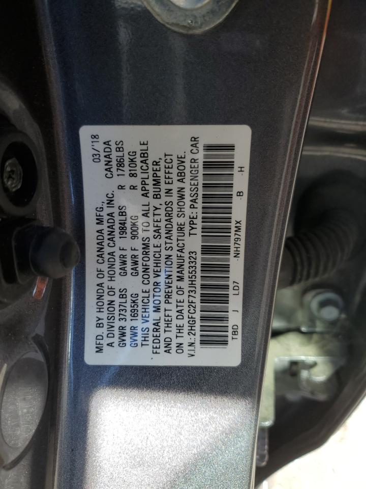 2HGFC2F73JH553323 2018 Honda Civic Ex