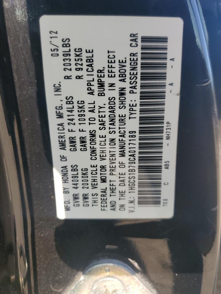 1HGCS1B79CA017189 2012 Honda Accord Ex