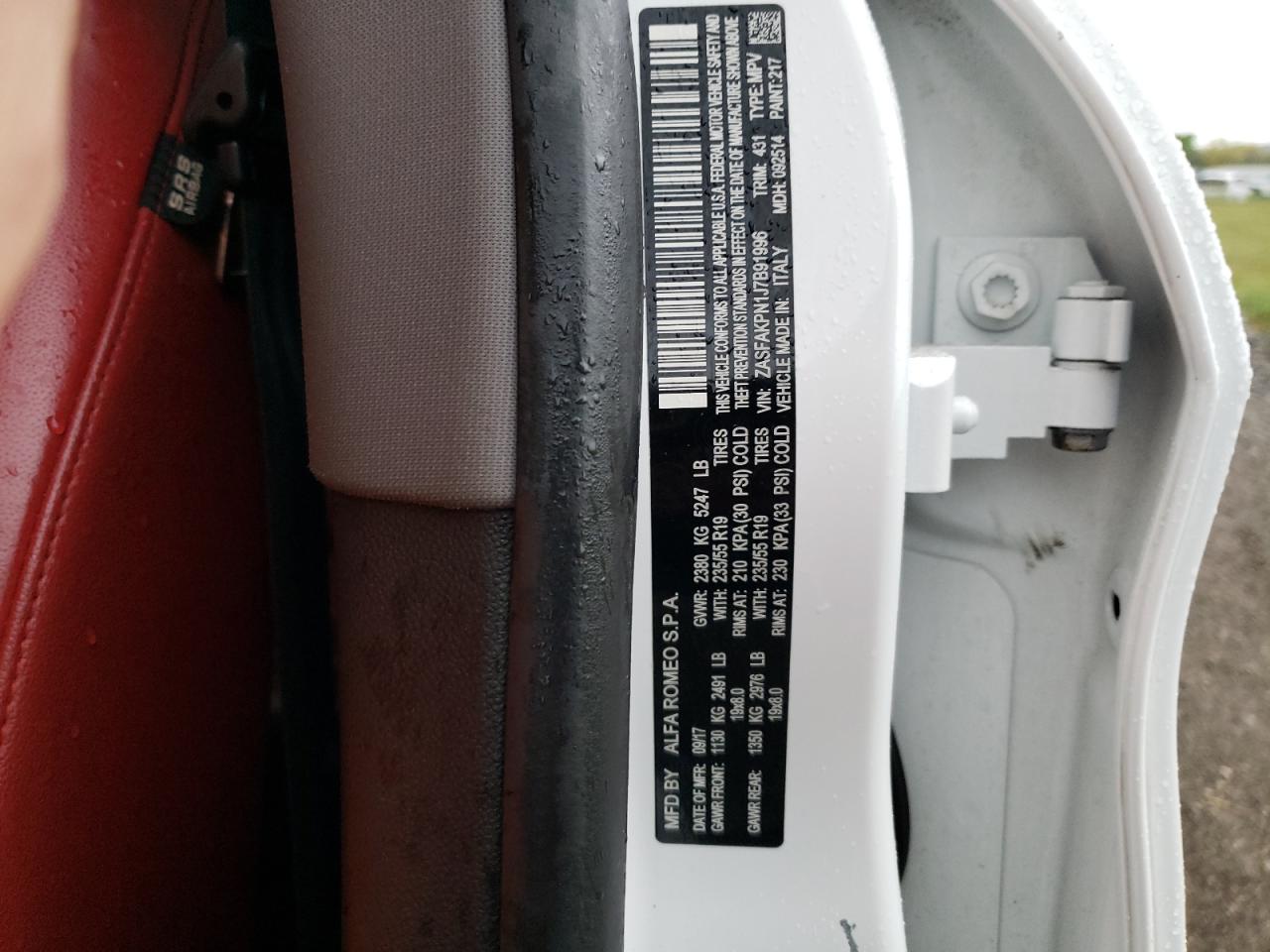 2018 Alfa Romeo Stelvio Sport VIN: ZASFAKPN1J7B91996 Lot: 72231074