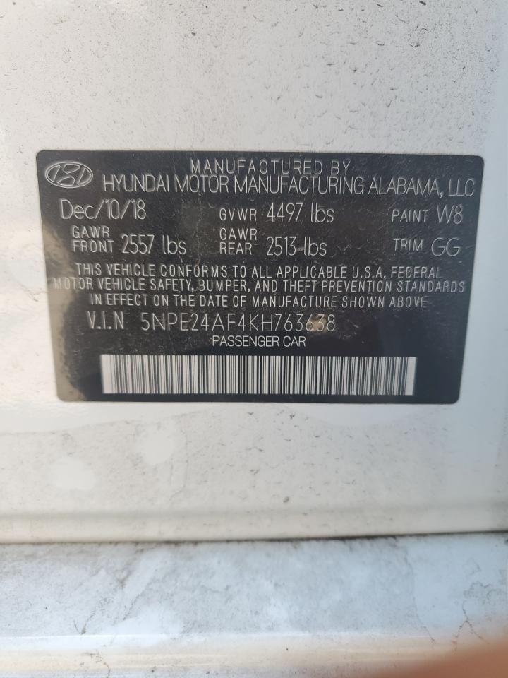 5NPE24AF4KH763638 2019 Hyundai Sonata Se