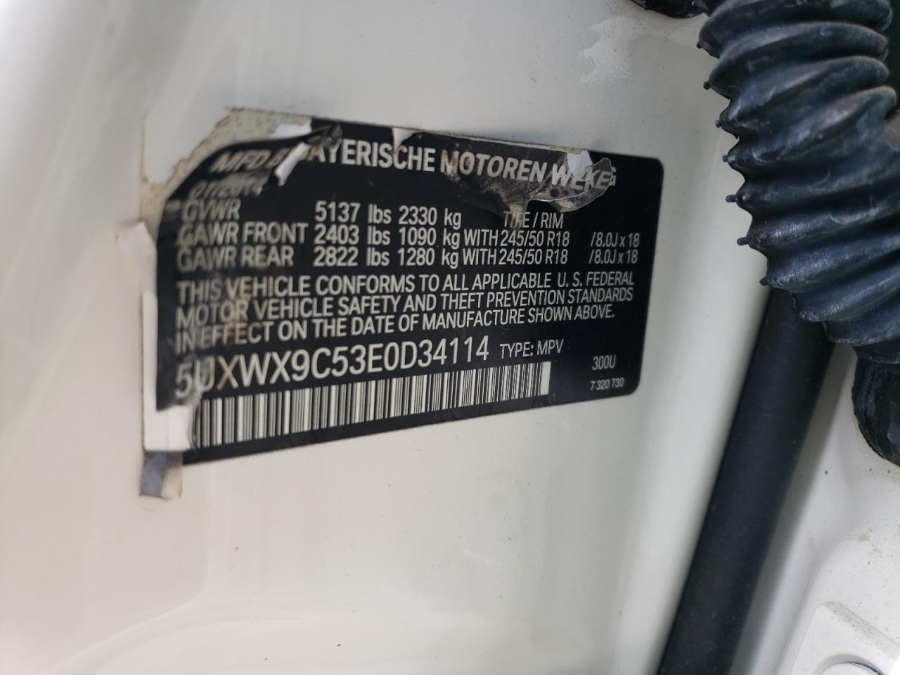 5UXWX9C53E0D34114 2014 BMW X3 xDrive28I