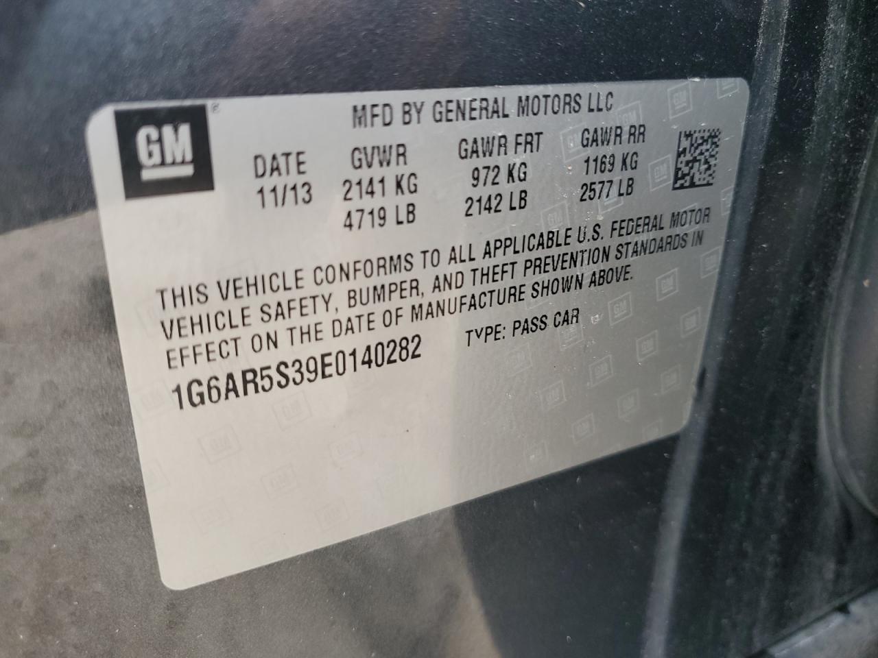 2014 Cadillac Cts Luxury Collection VIN: 1G6AR5S39E0140282 Lot: 70785794