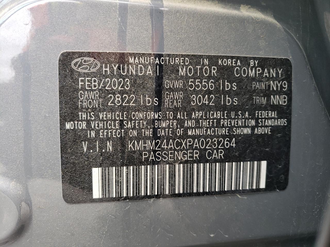 KMHM24ACXPA023264 2023 Hyundai Ioniq 6 Se