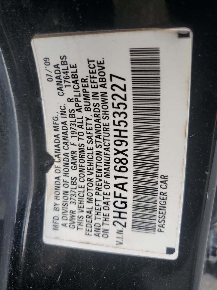 2009 Honda Civic Ex VIN: 2HGFA168X9H535227 Lot: 71836874