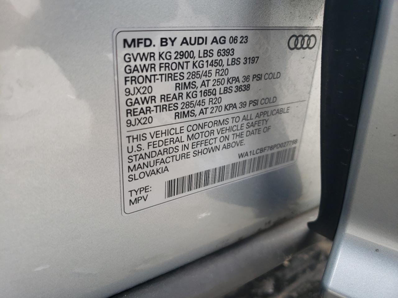 WA1LCBF76PD027768 2023 Audi Q7 Premium Plus