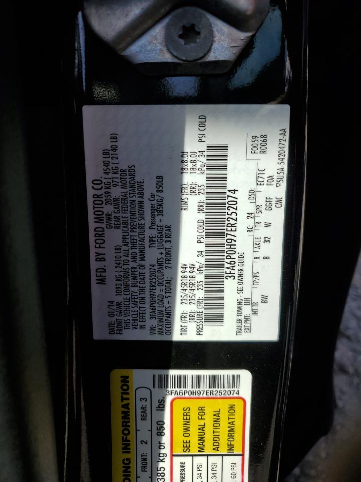 3FA6P0H97ER252074 2014 Ford Fusion Se