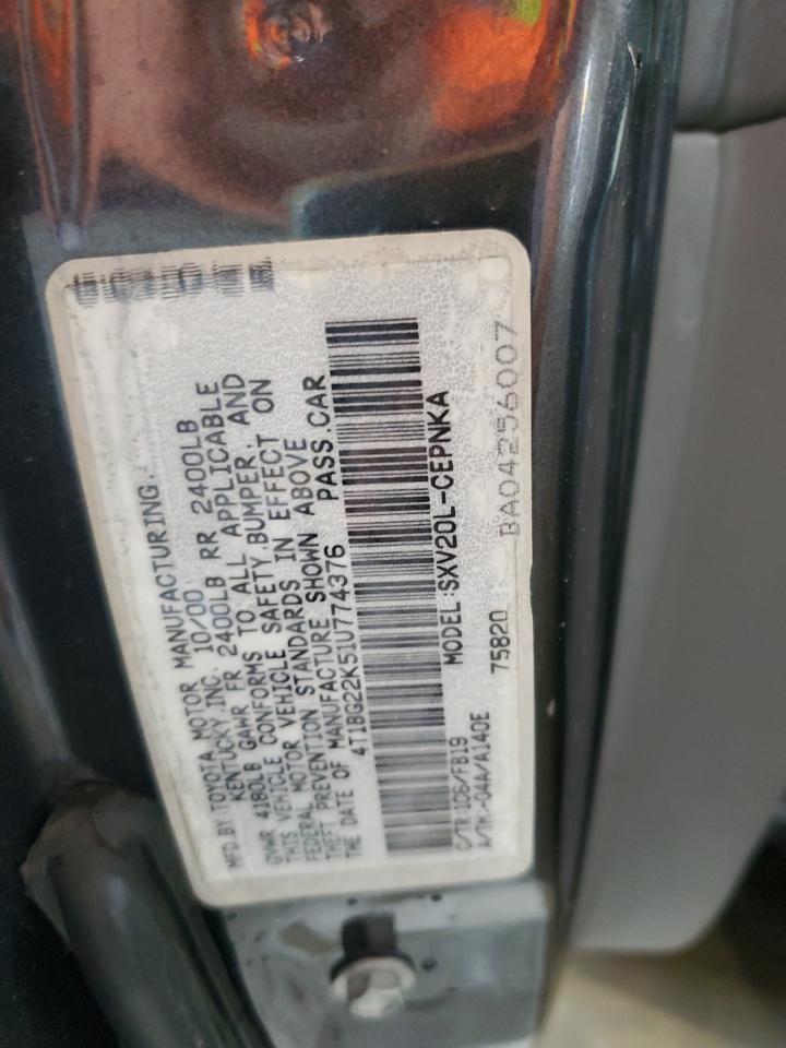 4T1BG22K51U774376 2001 Toyota Camry Ce