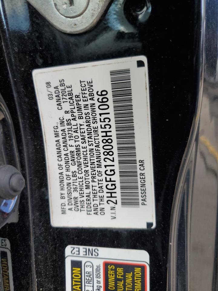 2HGFG12808H551066 2008 Honda Civic Ex