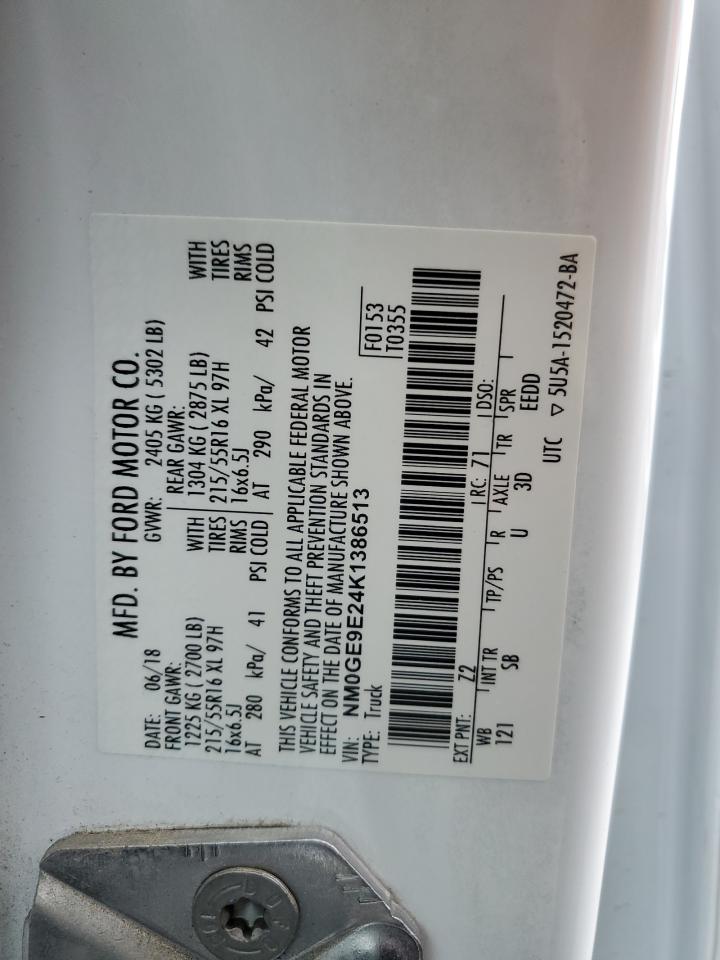 NM0GE9E24K1386513 2019 Ford Transit Connect Xl