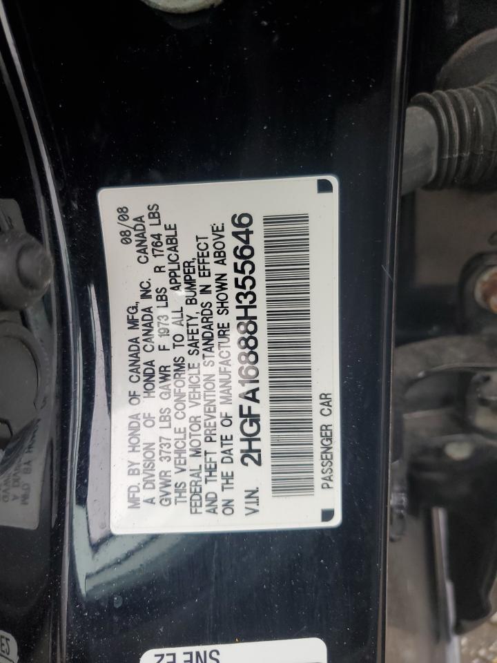 2HGFA16888H355646 2008 Honda Civic Ex