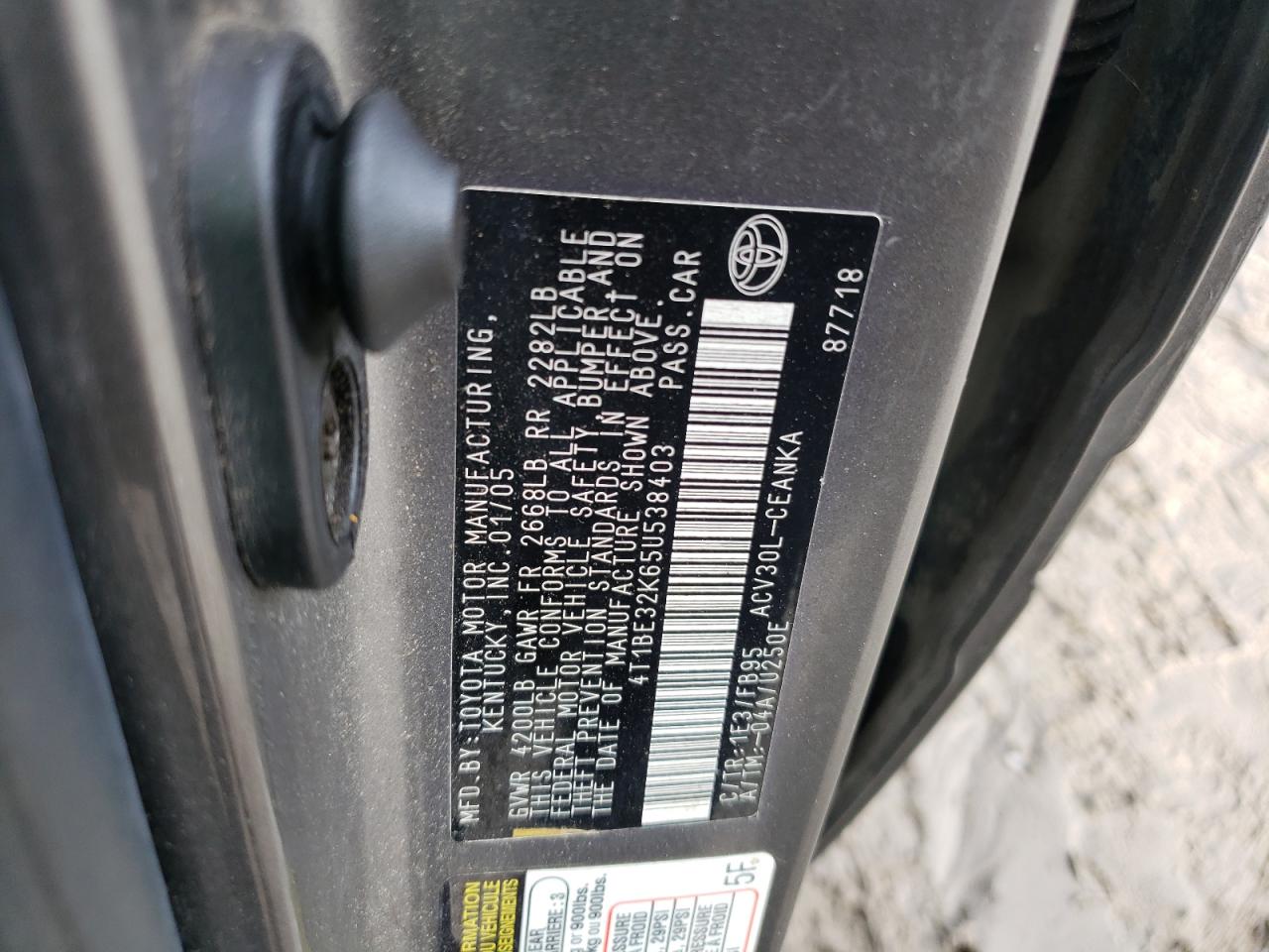 4T1BE32K65U538403 2005 Toyota Camry Le